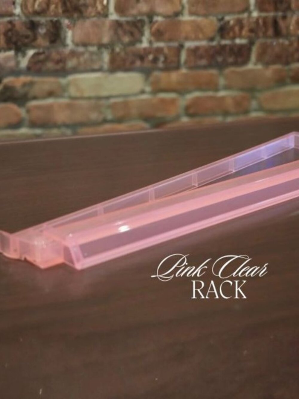 Clear Pink Acrylic Mah Jongg Rack with Pusher – 18.5" (Set of 4)